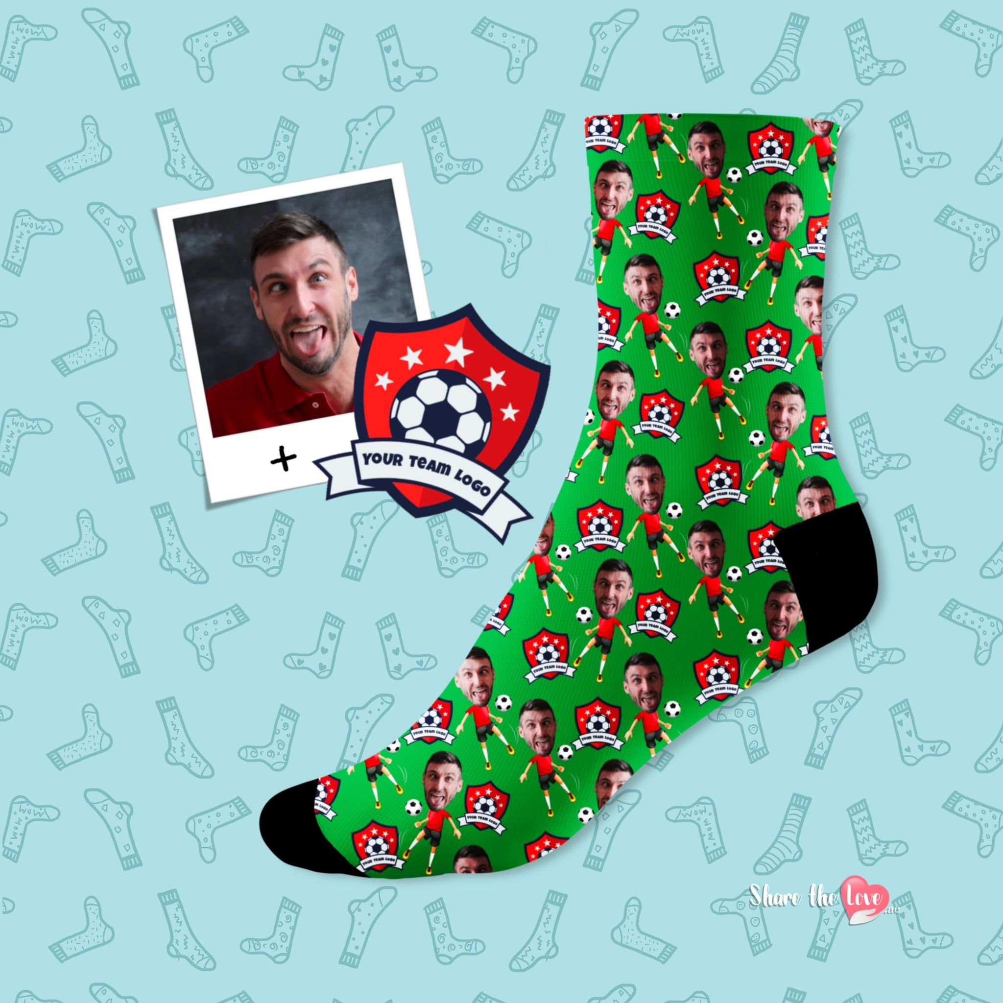 Daddy's Your Team Personalised Socks Green