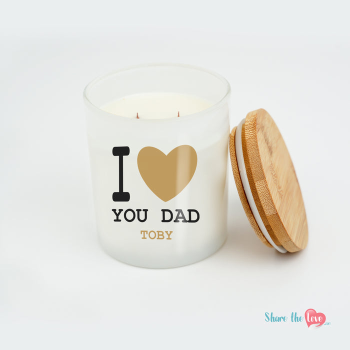 I Love You Dad Personalised Candle
