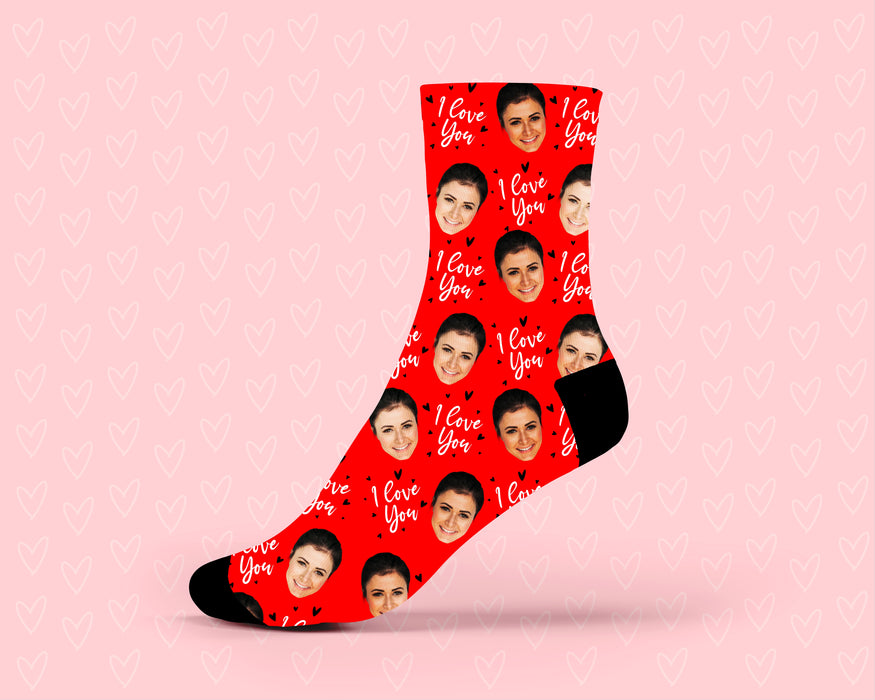 'I Love You' Photo Personalised Socks