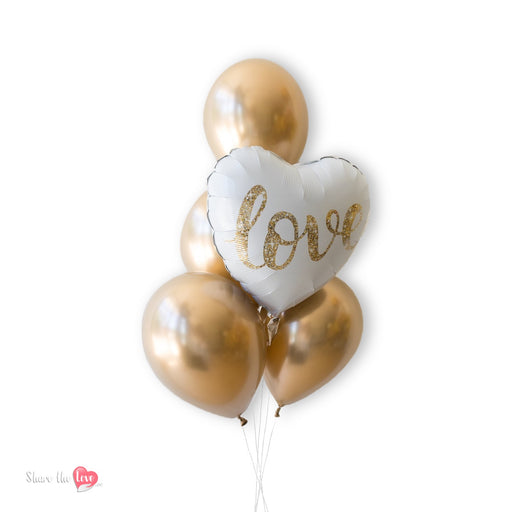 I love you Balloon Bouquet - Gold