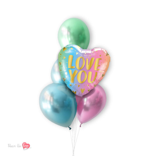 I love you Balloon Bouquet - Pastel