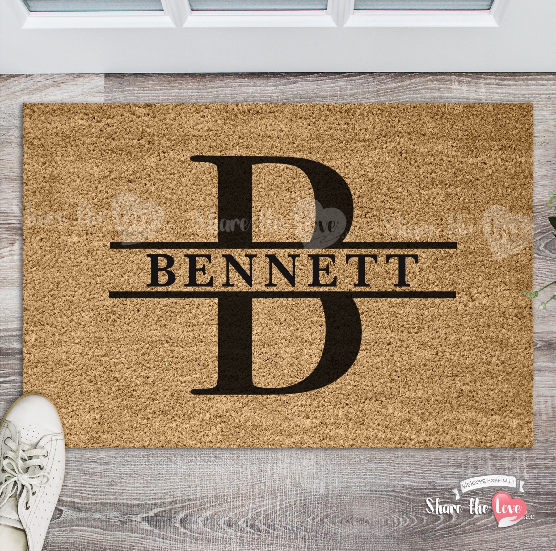 Family Name on Initials Doormat