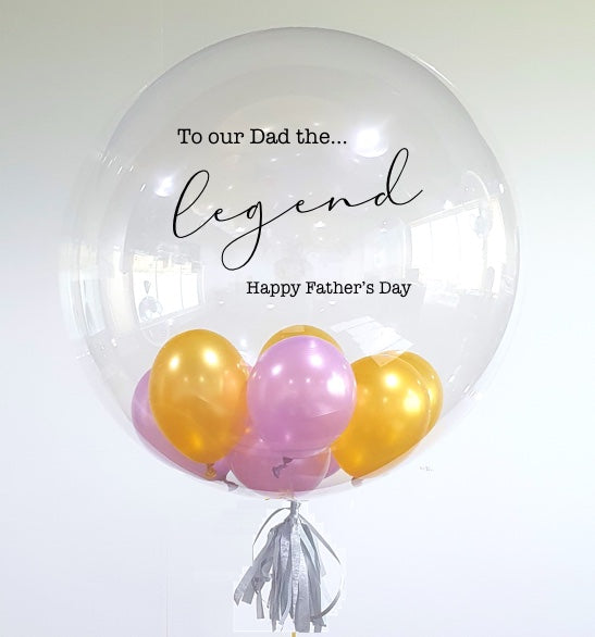 Orange & Purple Bubble - Personalised Balloon