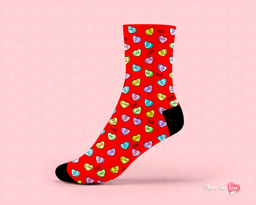 'Love Heart' Personalised Socks