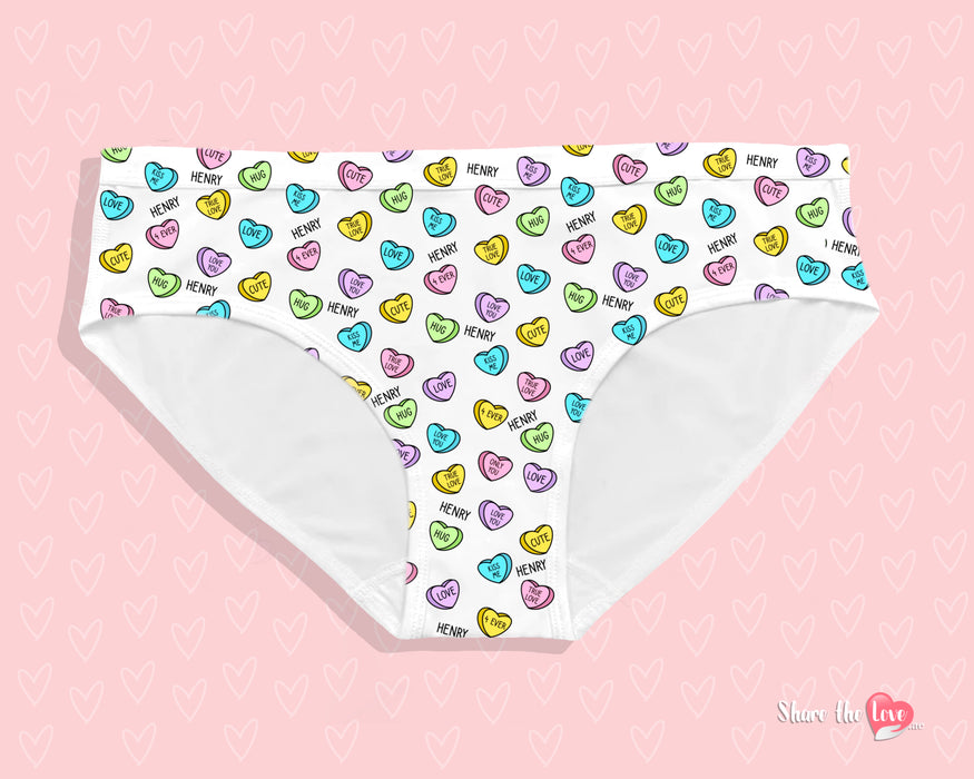 "Love Hearts" Personalised Ladies Knickers