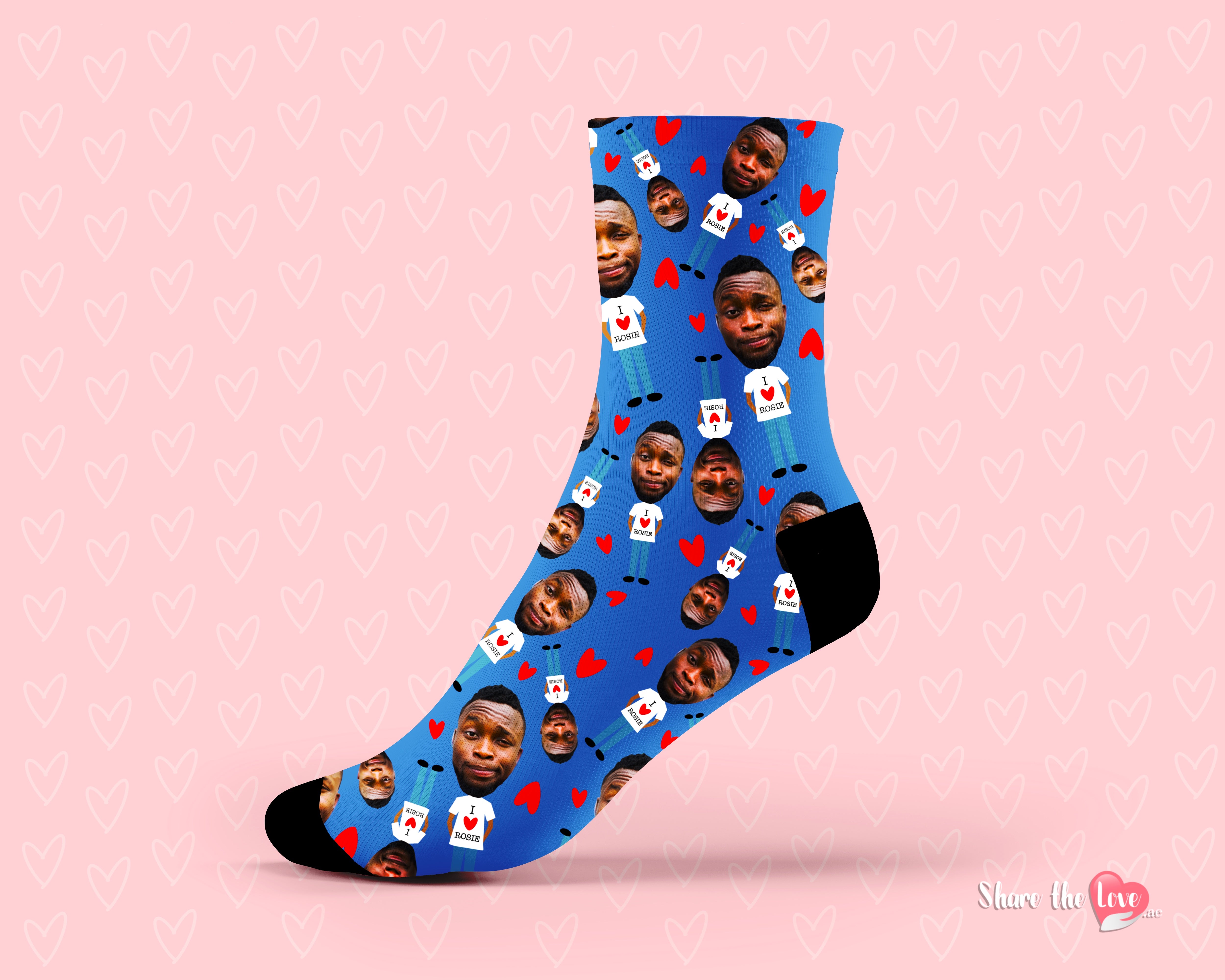 'Love T' Photo Personalised Socks