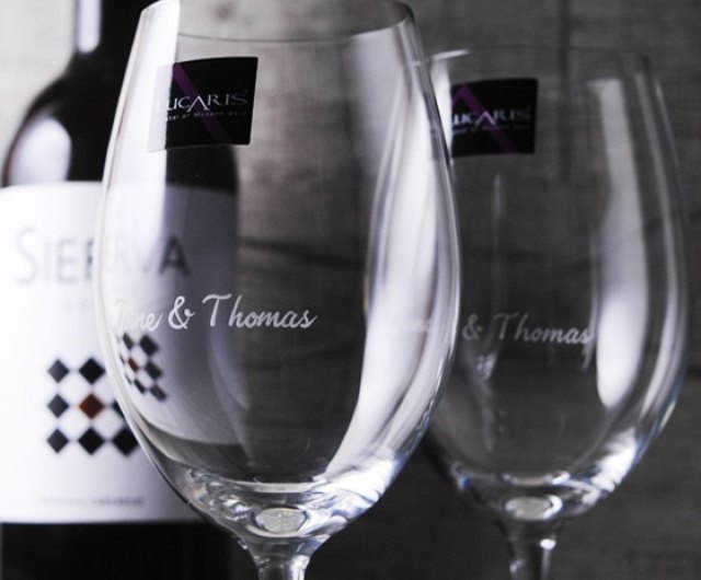 Personalised Message Wine Glass -  Lucaris Crystal Glass