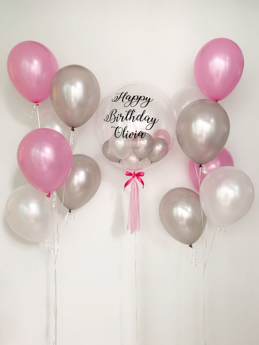 Deluxe Pink - Personalised Balloon Bouquet