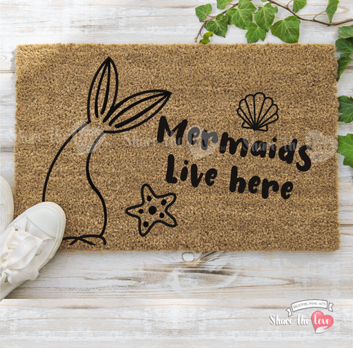 Mermaids Live Here Doormat