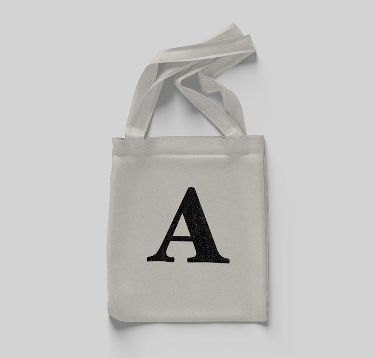 "Initials" Personalised Tote Bag Black