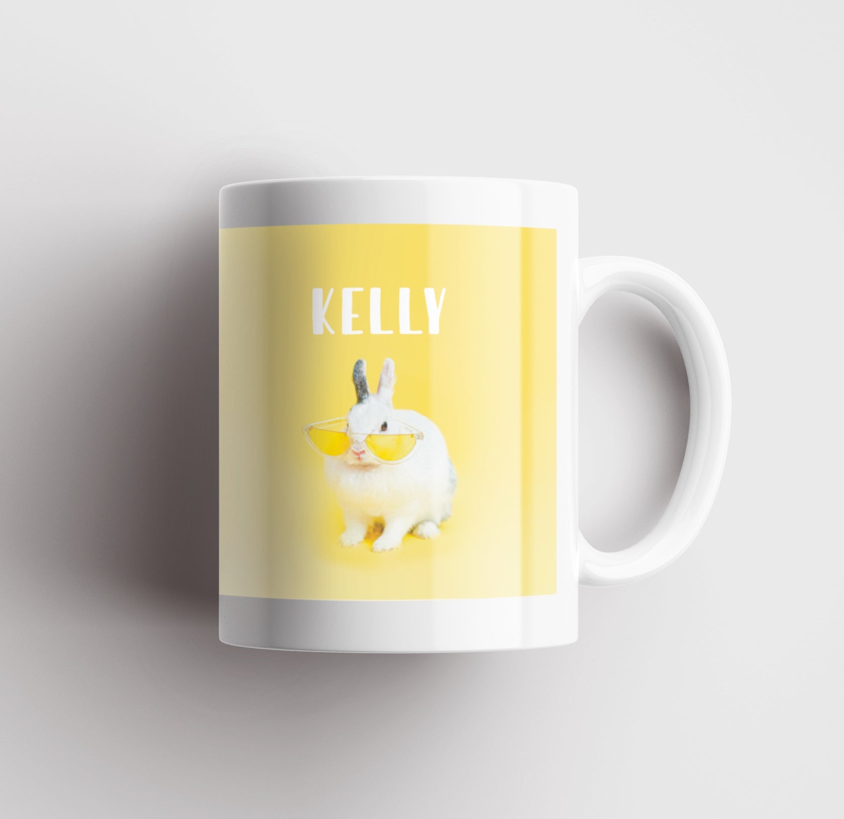 Yellow Rabbit Personalised Mug