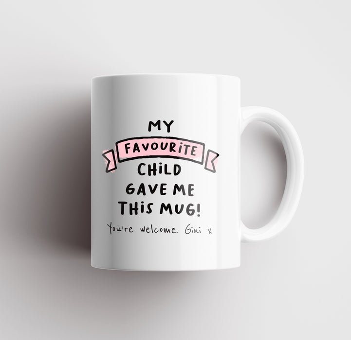 Personalised Favorite Child Mug Pink