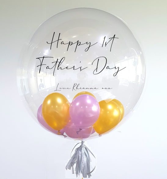 Orange & Purple Bubble - Personalised Balloon