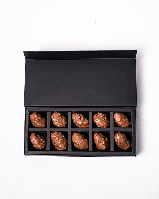 10 ROASTED NUTS Chocolate COATED DATES