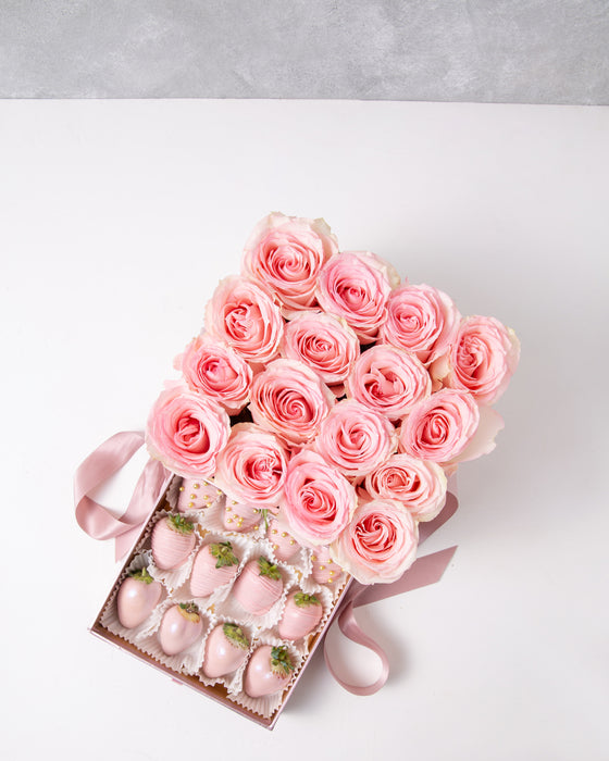 Pink Roses and Berries