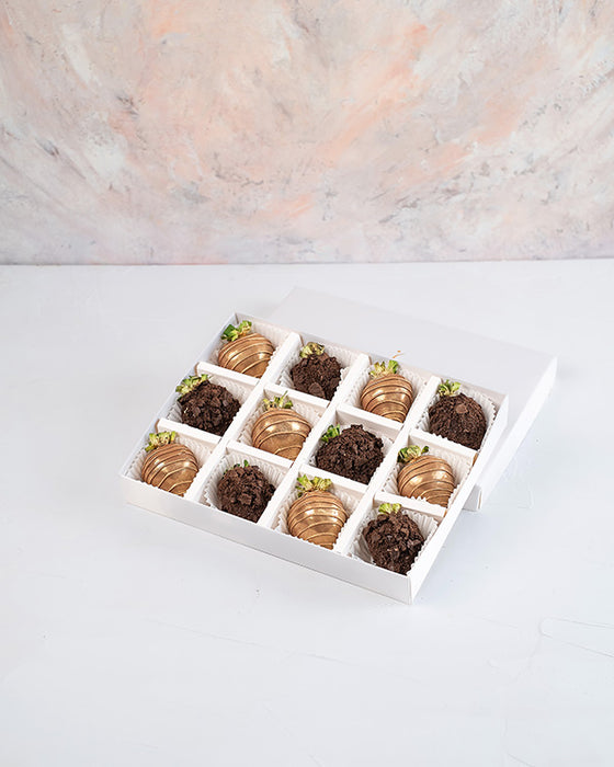 Golden and Dark Chocolate Covered Berries
