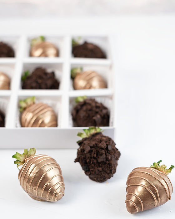 Golden and Dark Chocolate Covered Berries