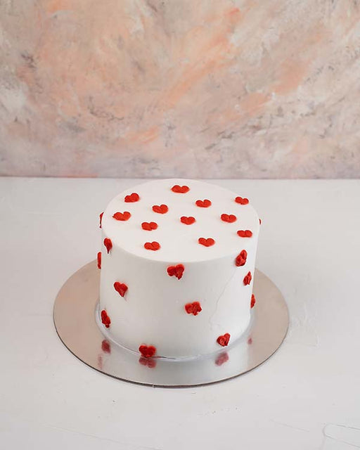 White Cakes with Hearts