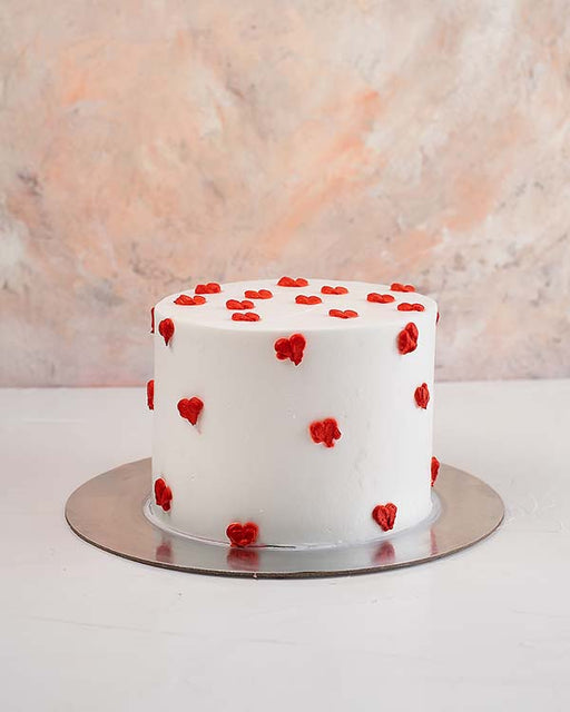 White Cakes with Hearts