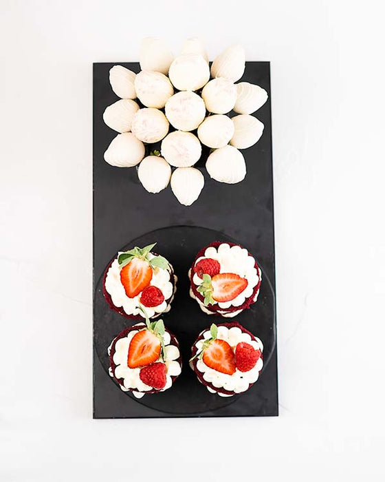 Mini Cakes and Berries Arrangement