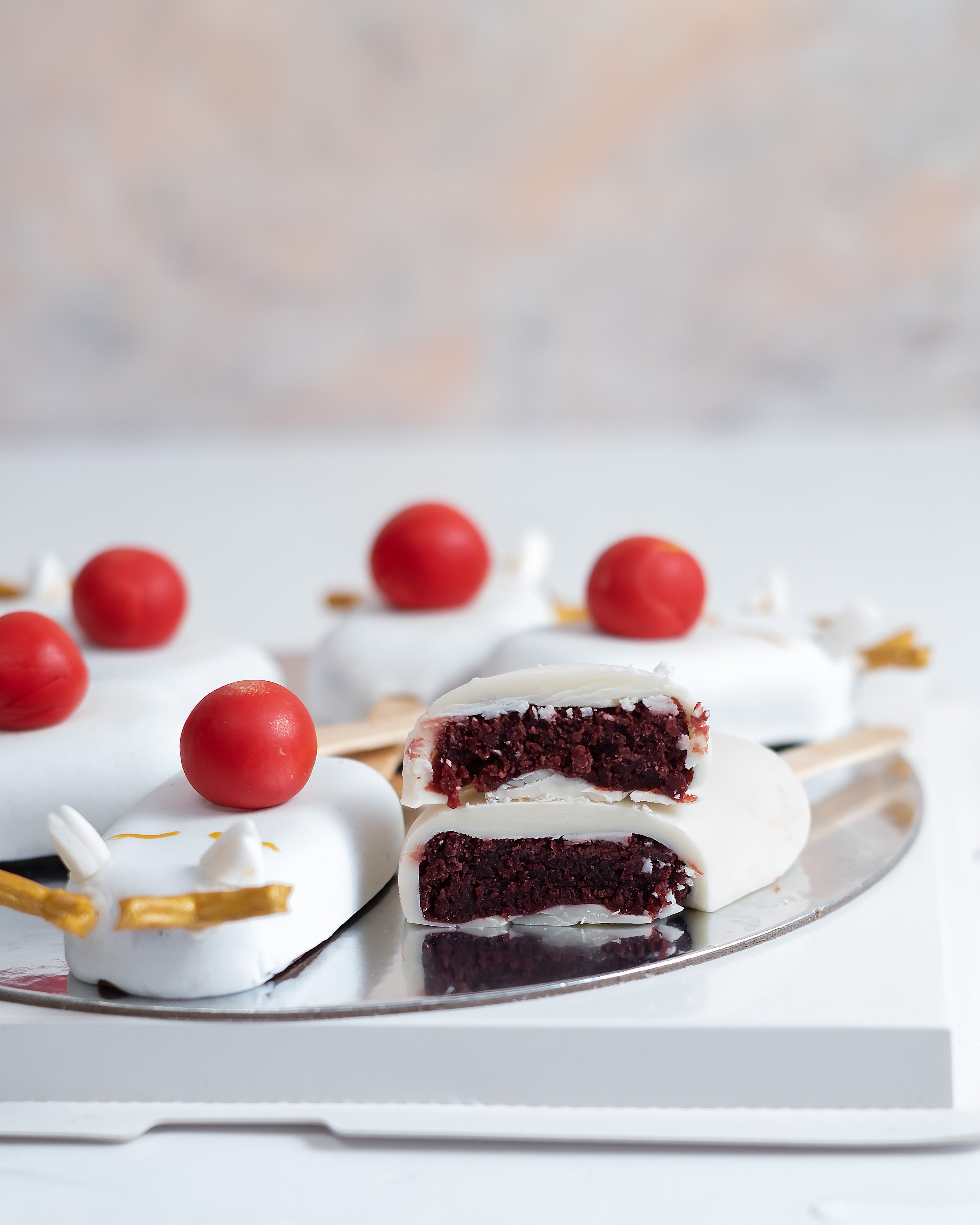 Red Velvet Reindeer Cakesicles