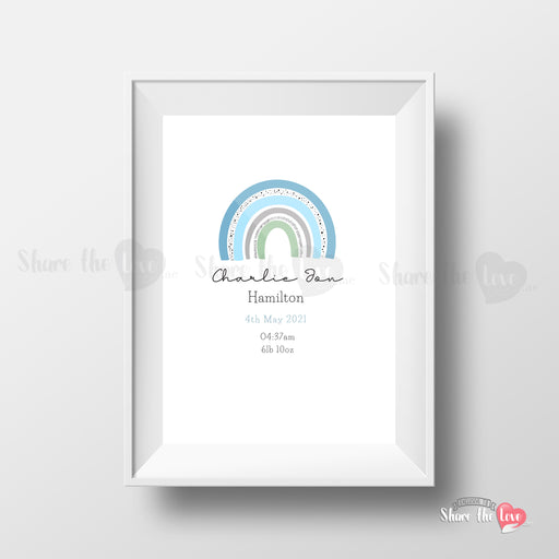 Nursery Rainbow for Boy Frame