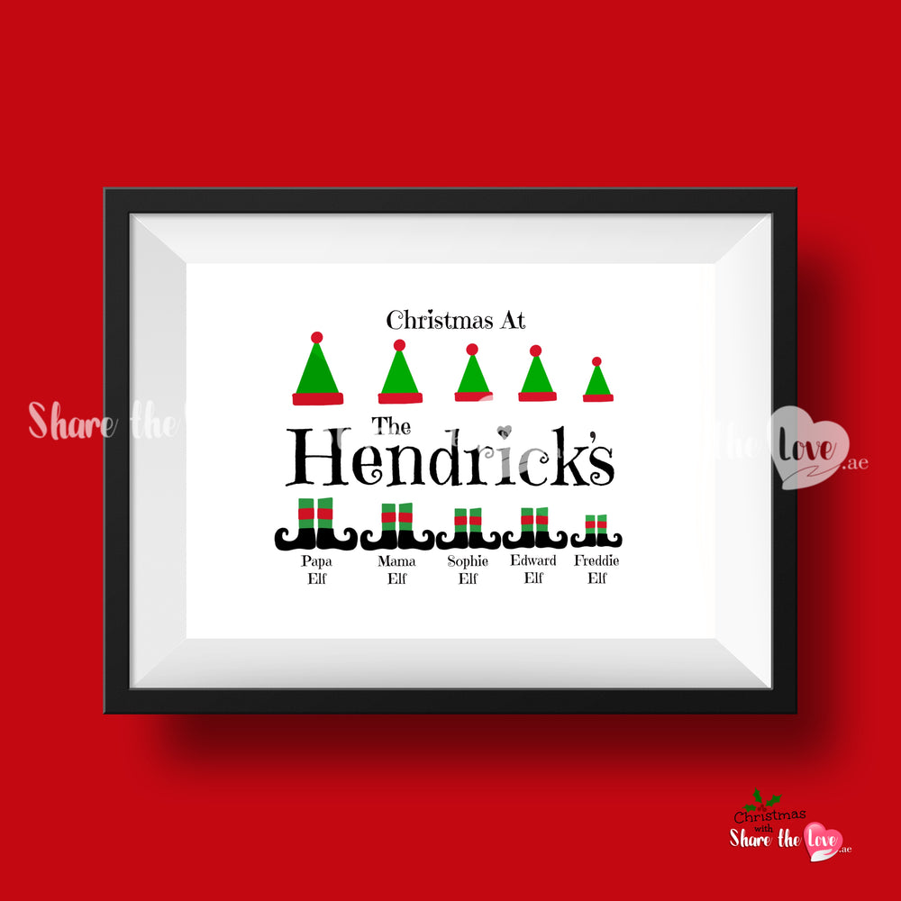 Personalised Elf Family Frame