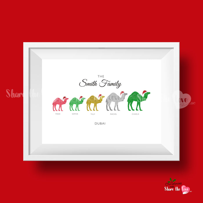 Personalised Festive Camel Frame
