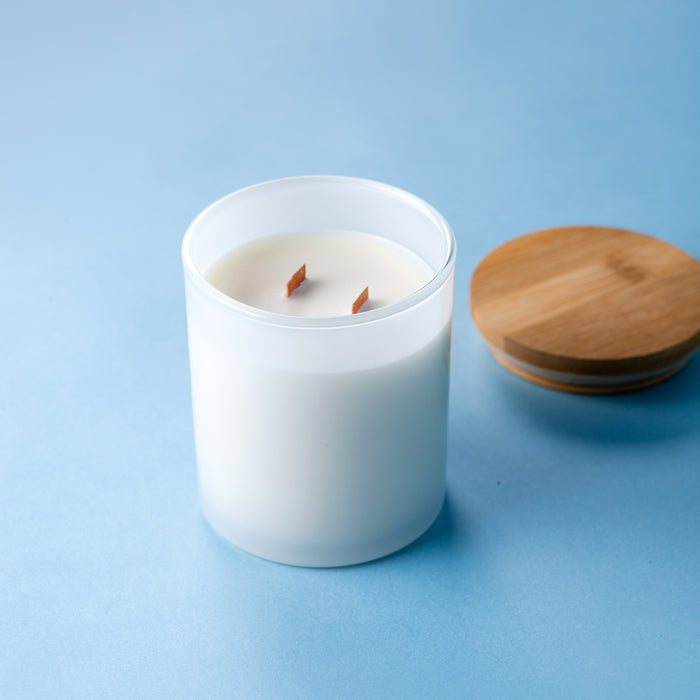 Father's Day Personalised Luxury Soy Wax Scented Candle with two Wooden Wicks