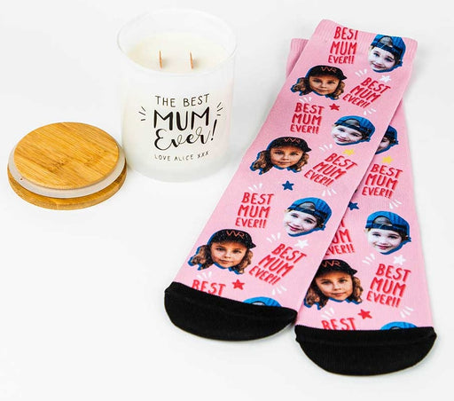 Personalised Socks & Soy Wax Candle Combo