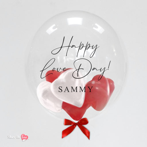 Personalised Valentine's Day Bubble Balloon - Red & White