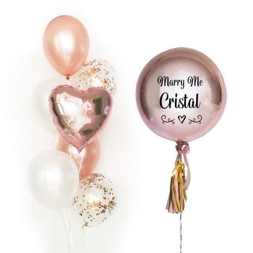 Rose Gold Orbs Delight - Personalized Balloon Bouquet