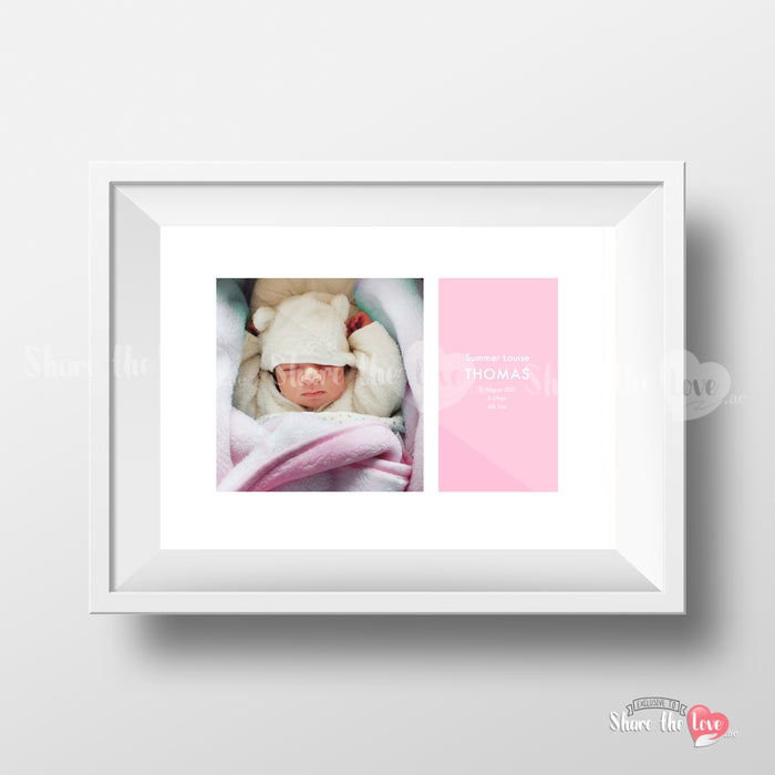 New Baby Photo Block Frame for Girl
