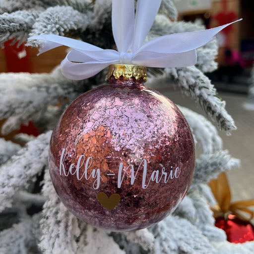 Personalised Pink Bauble (10cm)