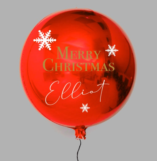 Red Orb Christmas Personalised Balloon