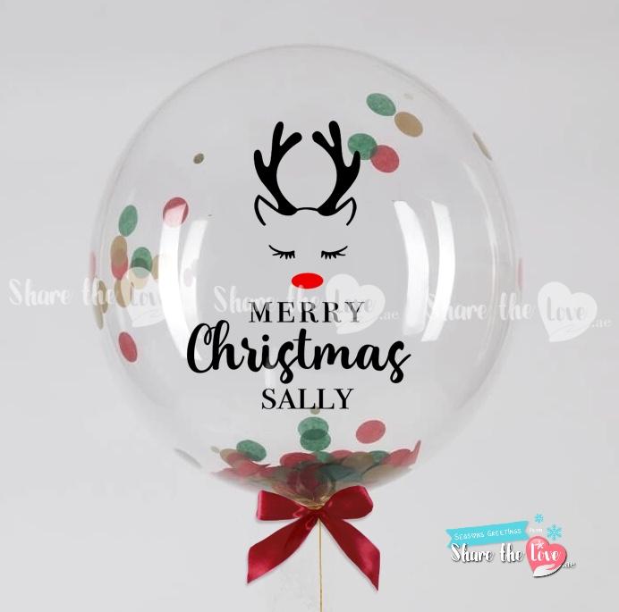 Reindeer Bubble Personalised Balloon