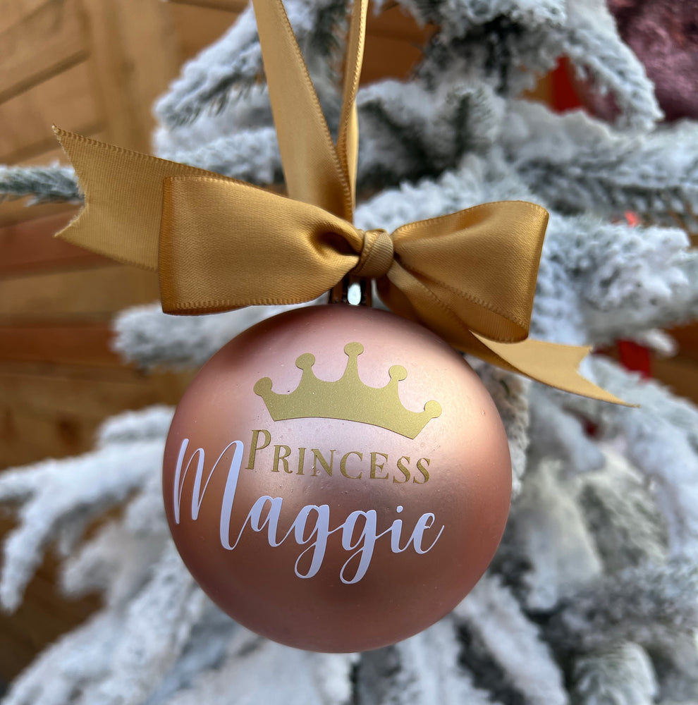 Personalised Matte Rose Gold Bauble (9cm)