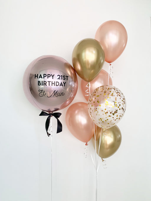 Glamorous Gold Orbs - Personalized Balloon Bouquet