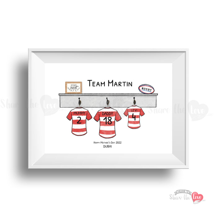 Daddy's Football Rugby Team Frame