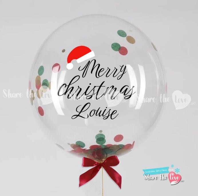 Santa Hat Bubble Personalised Balloon