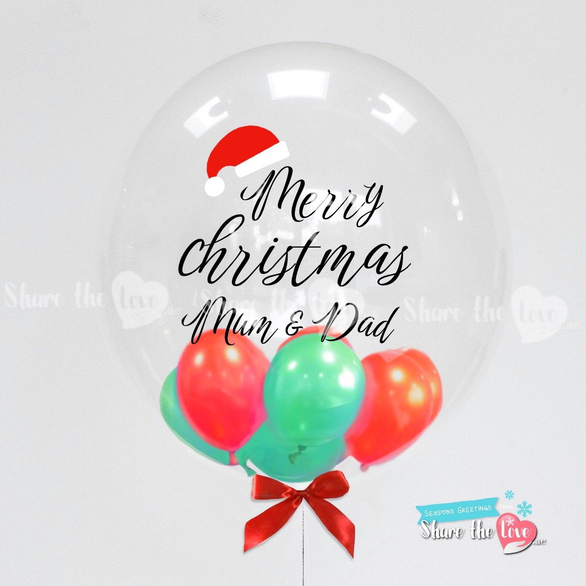 Santa Hat Bubble Personalised Balloon