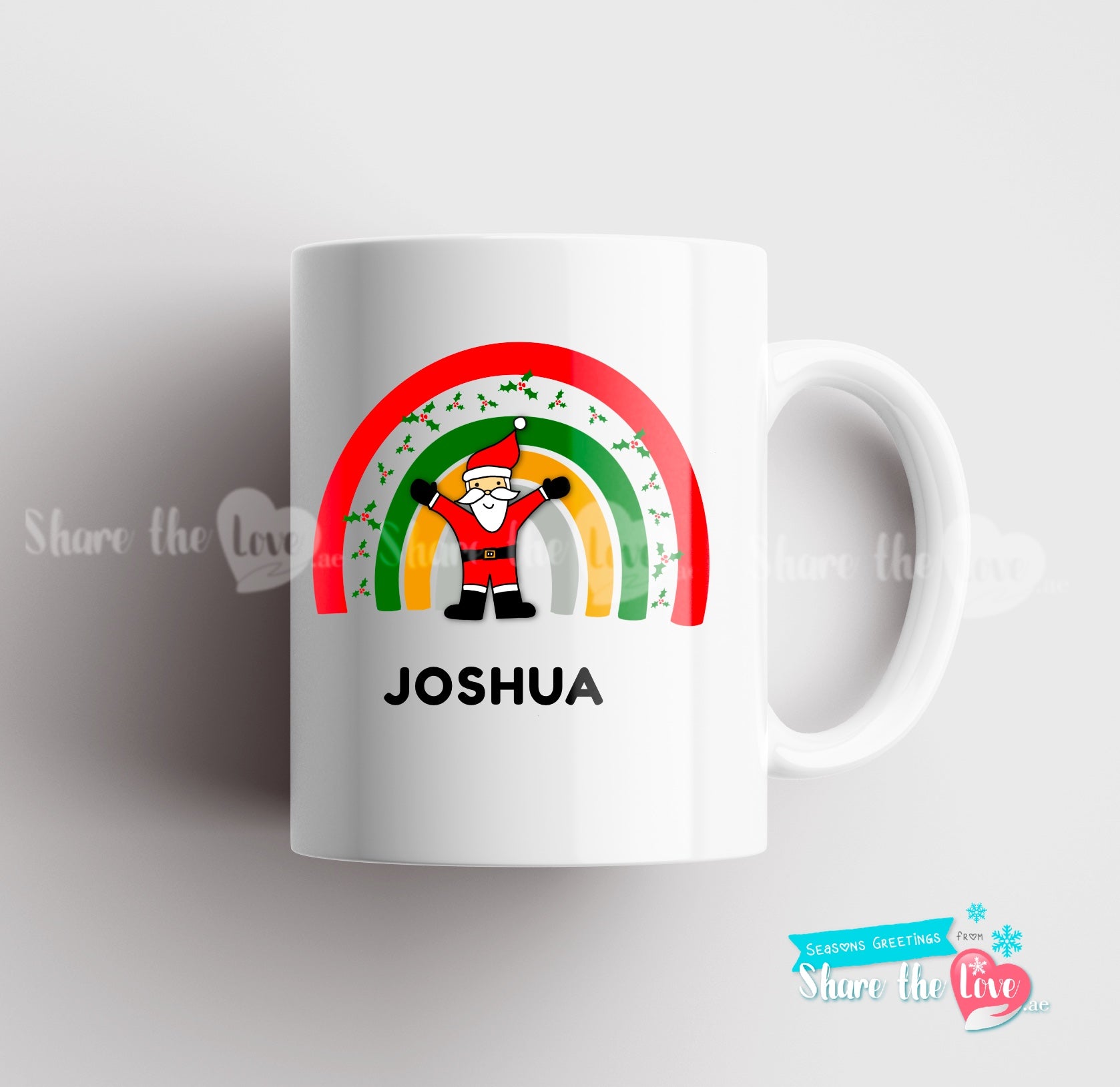 Santa Rainbow Personalised Mug