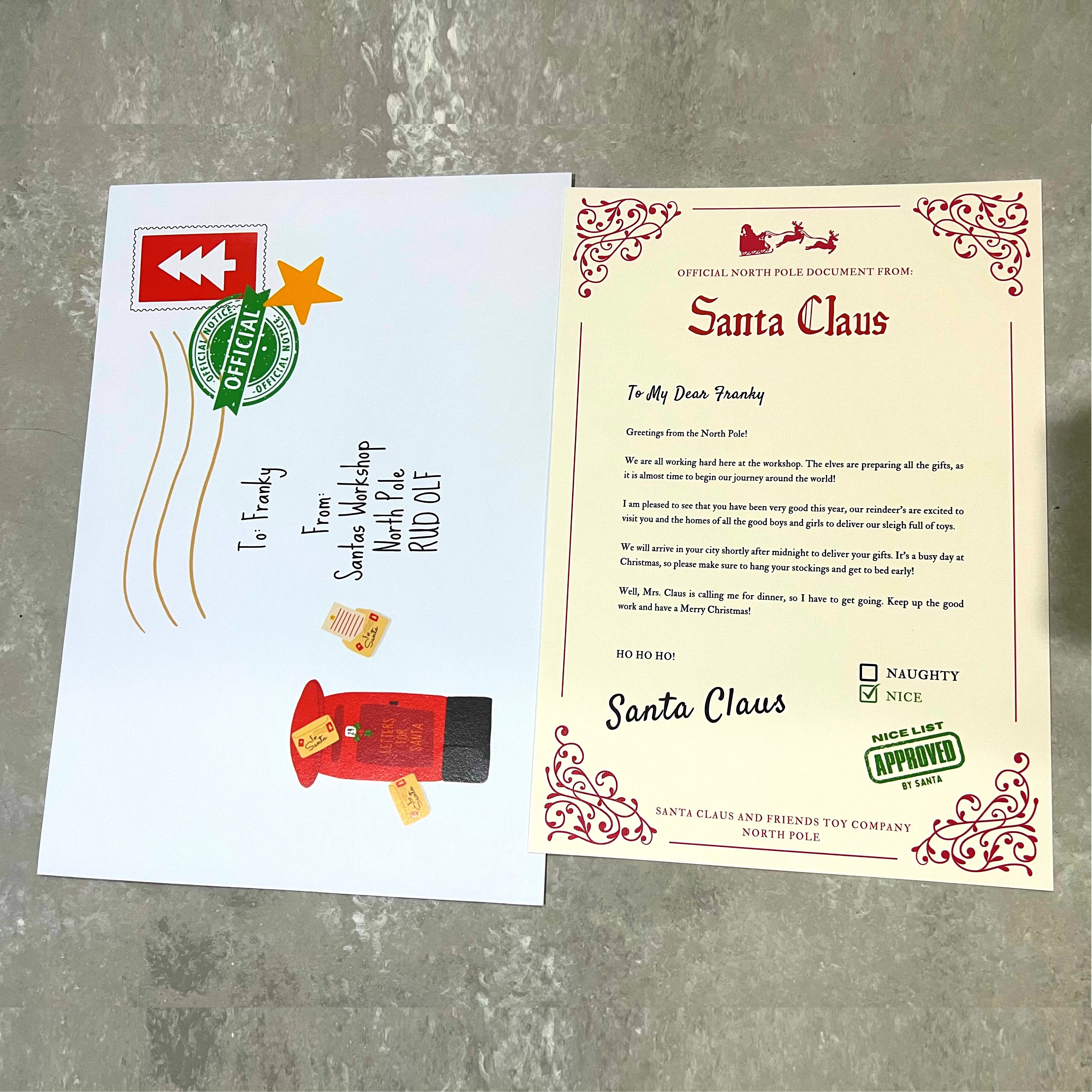 A4 Personalised Santa Letter