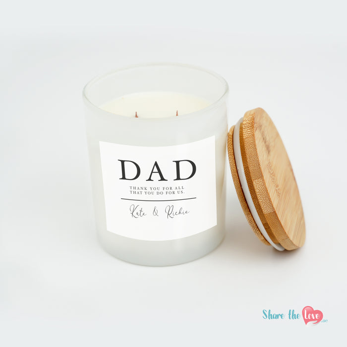 Thanks Dad Personalised Candle