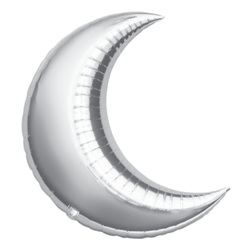 Crescent Moon Balloon Silver
