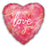 18" Pink I Love You Script  Watercolor Foil Balloon
