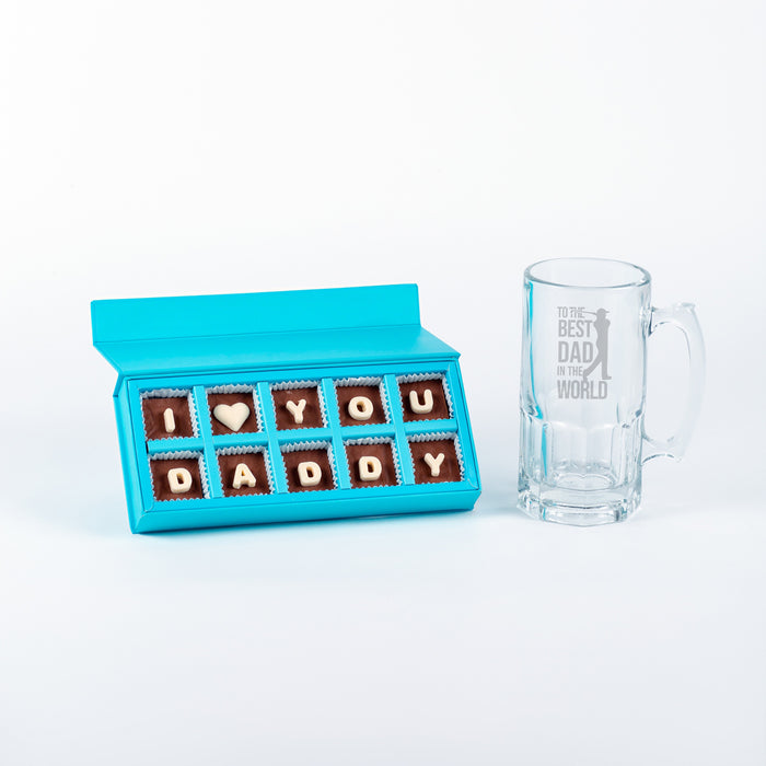 Father's Day Personalised Beer Stein & Chocolate Set