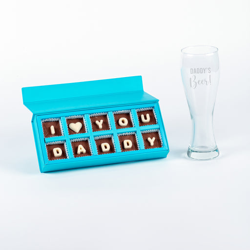 Father's Day Personalised Pint Glass & Chocolate Set