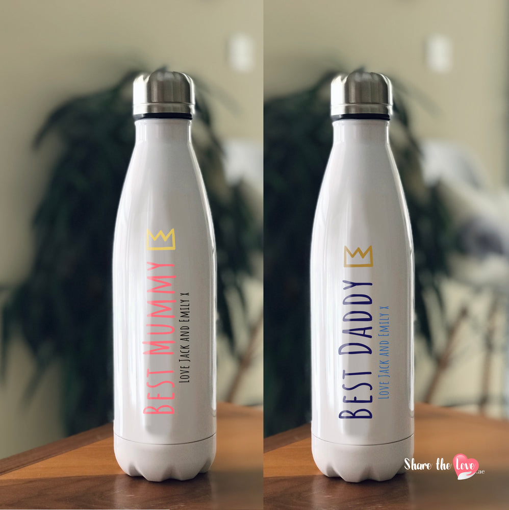Personalized Insulated Water Bottle - Best Mum or Best Dad