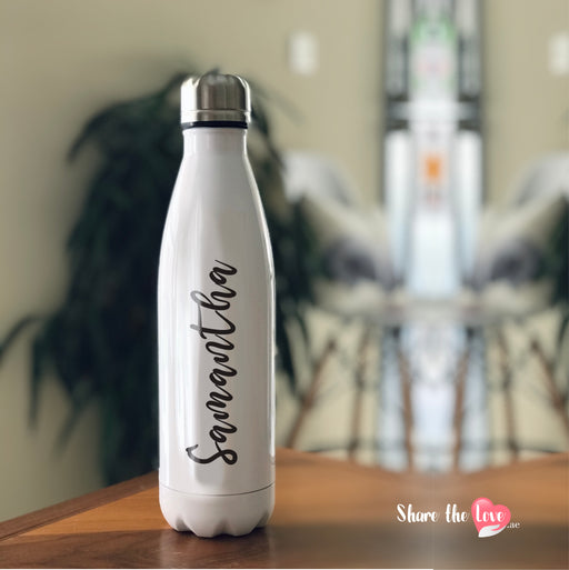 Personalized Insulated Water Bottle - Cursive Name